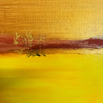 Peinture acrylique d'une vision dans le désert du Sahara.