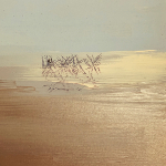 Peinture acrylique d'un paysage enneigé de l'Alaska.