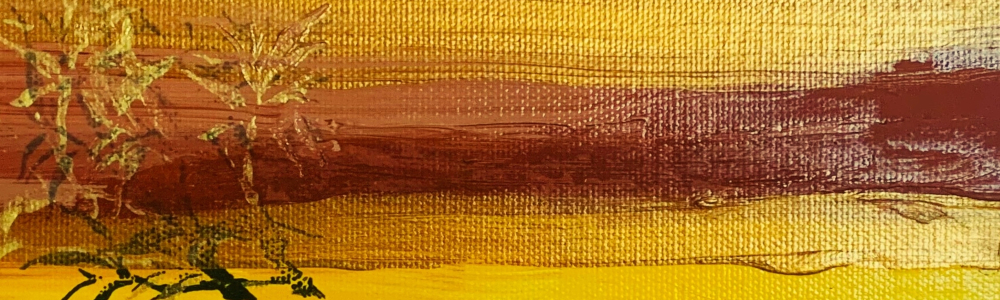 Peinture acrylique d'une vision dans le désert du Sahara.