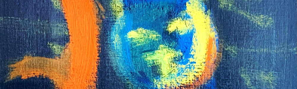 Peinture acrylique représentant un chat silencieux attendant avec tendresse son maître