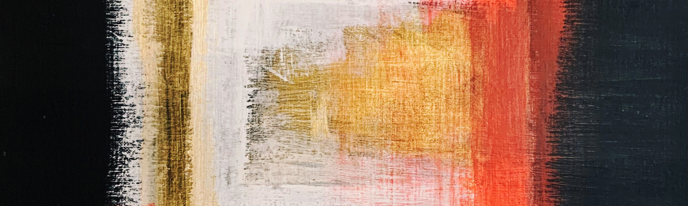 Peinture acrylique abstraite représentant une échelle permettant de monter au paradis.