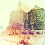 photographie représentant du clocher de l'église de Honfleur vu de derrière